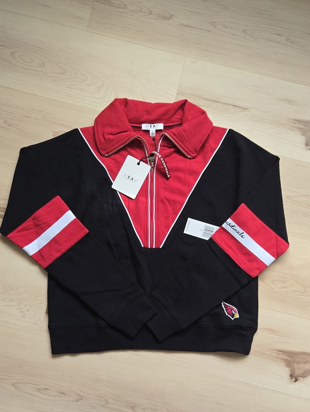 NWT Wear By Erin Andrews Arizona Cardinals 1/2 Zip Pullover, Size Medium